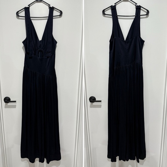 3.1 Phillip Lim Navy Satin Maxi Gown Dress - Size 6 - Picture 8 of 8